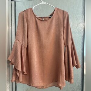 Bobeau Blush Pink Flutter Sleeve Blouse